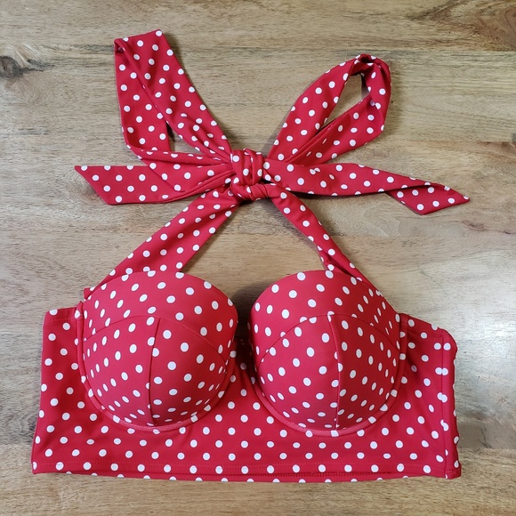 torrid Other - Torrid Red White Polkadot Halter Bikini Top Size 1